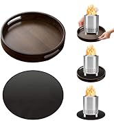 11" Tabletop Fire Pit Mat & Tray for Solo Stove Mesa/XL, 3-Layer Heat Resistant Mats Bamboo Tray ...