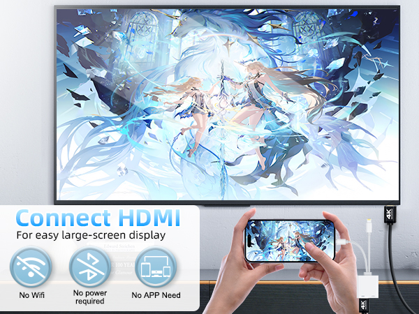 USB-C & Lightning to HDMI Adapter for iPhone