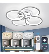Dimmable LED Ceiling Lights for Bedroom, Acrylic Modern LED Ceiling Light Fixtures, 45W Flush Mou...