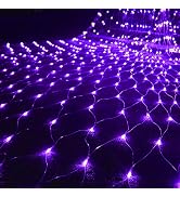 WATERGLIDE Outdoor Halloween Net Lights, 12FT x 5FT 360 LED Christmas Fairy Mesh Lights with 8 Li...