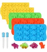 2 Sized Dinosaur Candy Molds Gummy Molds - Regular and Mini size Dinosaur Silicone Chocolate Mold...