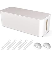 Cable Management Box, Large Cord Organizer Box to Hide Power Strip & Under Desk,TV Computer Wires...