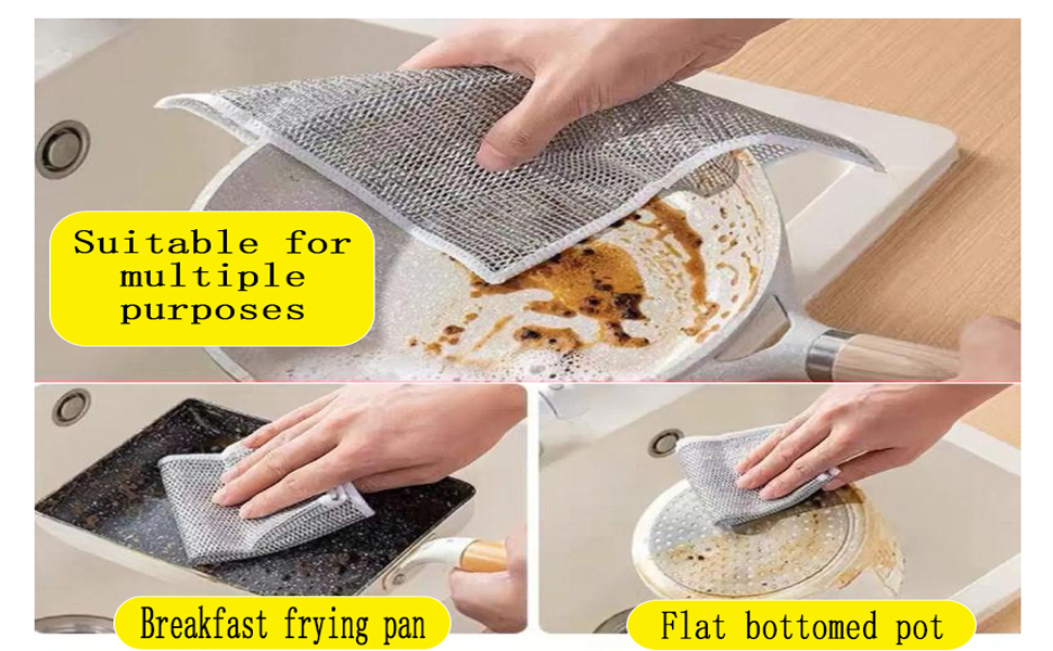 Metal wire dishwashing cloth, scratch free cloth