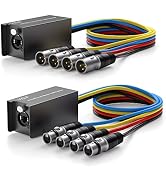 3.3 Ft 4 CH Multi Network Snake Receiver over Ethercon Cable XLR Snake Box Extender for Stage Lig...