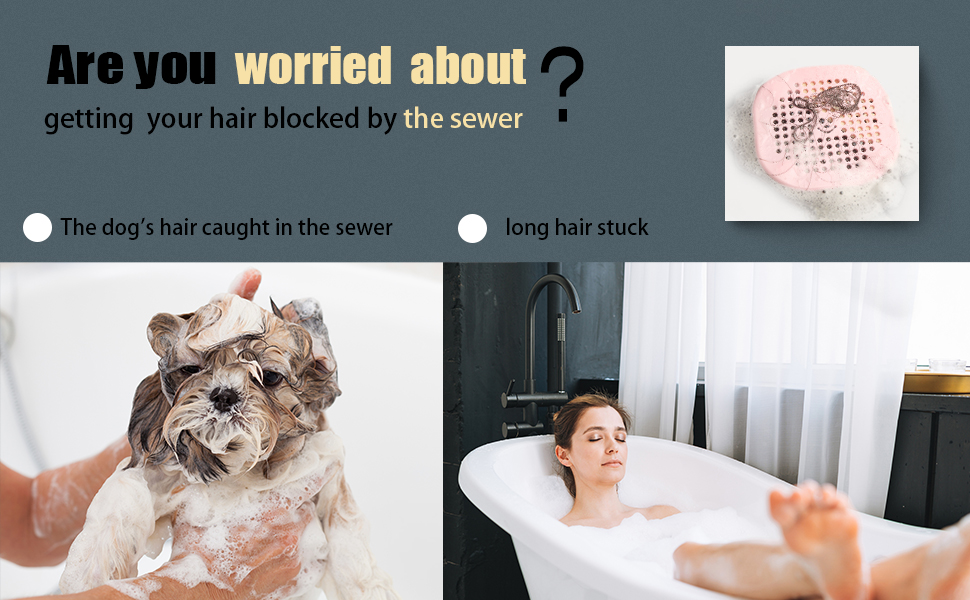 2 Pack Drain Hair Catcher Durable Silicone Drain Protector Hair Stopper