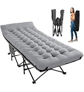 JEAREY Camping Cot for Sleeping 28" Extra Wide, Heavy-Duty 1200D Oxford Foliding Cots for Adults ...