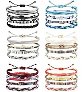Xyulaan 24 Pcs Ankle Bracelets for Women Handmade Boho Anklets Adjustable Woven String Stack Ocea...