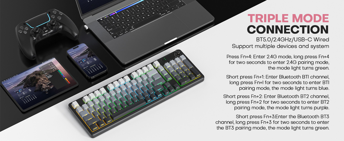 Tri-Mode Wireless keyboard