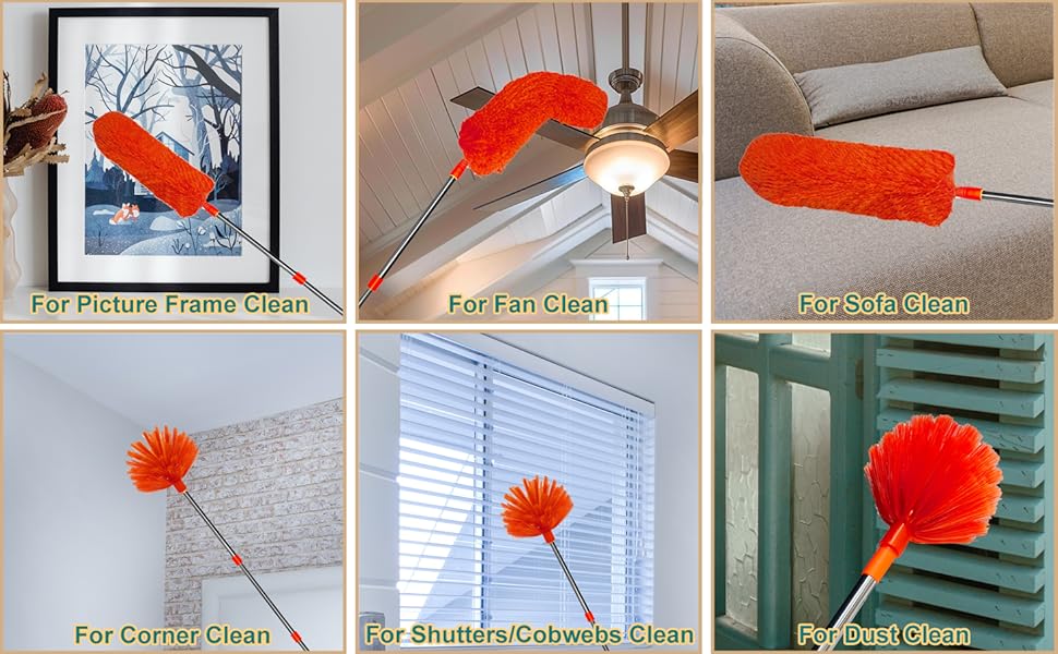 Duster Cleaner with Washable Head for Ceiling Fan, Furniture, Home