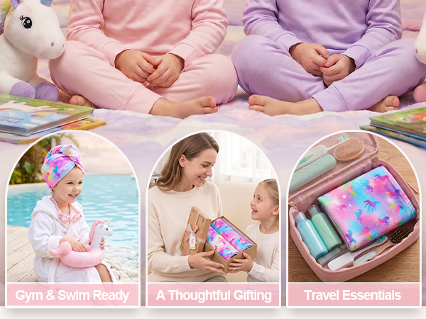 Microfiber Hair Towel Wrap for Kids 2 Pack