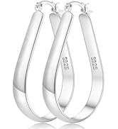 Senteria 5MM Wide Sterling Silver Hoop Earrings For Women Hypoallergenic Thick Silver Hoop Earrin...