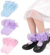 3 Pairs Girls Ruffle Socks