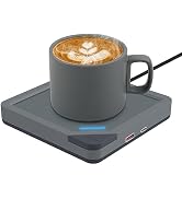 Coffee Mug Warmer Set with Dual USB & Fast Charger - Yolin Cup Warmer for Office Desk Use with 10...