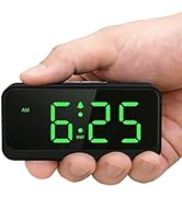 Srubambi Battery Operated Small Alarm Clock: Digital Compact Large Display Cordless Clock for Bed...