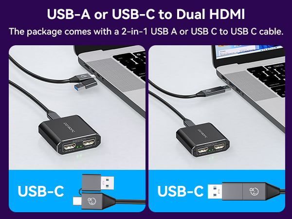 USB to Dual HDMI Adapter