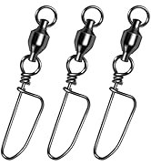 Alwonder 20-Pack Ball Bearing Swivels with Snaps, Fishing Snap Swivels Fishing Tackle Saltwater F...
