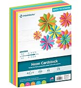 Printworks Neon Cardstock, 65 lb, 5 Assorted Florescent Colors, Perfect for School and Craft Proj...