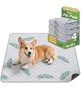 WanpeeGoo Washable Pee Pads for Dogs, 4Pack Reusable Puppy Pads, Super Absorbent & Leakproof Dog ...
