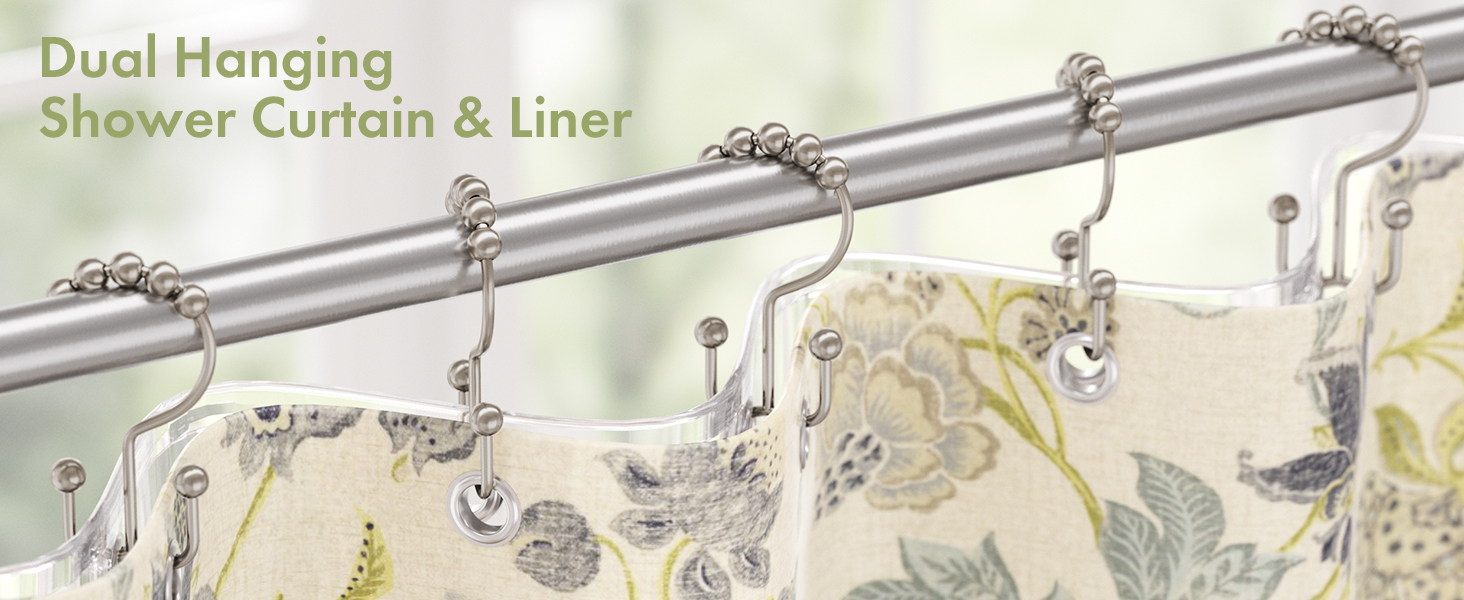 Amazer Double Shower Curtain Hooks