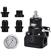 PQY Fuel Pressure Regulator with Gauge AN10 Feed & AN6 Return Line & AN10 End Cap Black