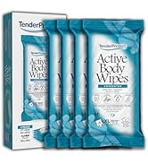 TenderProtect Active Body Wipes, XL Rinse-Free Shower Wipes for Adults, 9