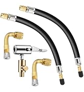 Z-oneMart 5 Pcs Tire Valve Extension, 8.25 Inch Flexible Valve Stem Extenders, 90 Degree Brass Ti...