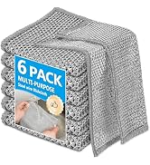 WYDZKJ 6Pack Multipurpose Wire Dishwashing Rags, Upgrade Non Scratch Wire Dishcloth, for Wet and ...