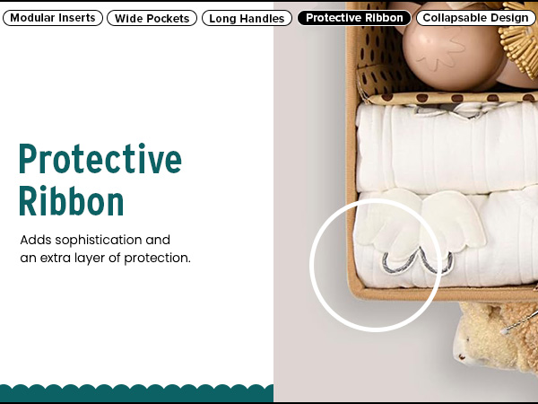 PeraBella Baby Diaper Caddy Organizer for Changing Table, Baby Storage Basket for Diapers