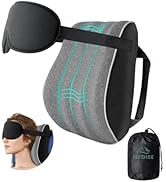 JefDiee Neck Pillows for Travel,Memory Foam Travel Neck Pillow with 3D Eye Mask,Travel Pillows fo...