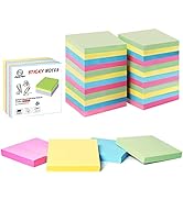 Sticky Notes 3x3 Inches Bulk 28 Pack 2800 Sheets Colored Self-Stick Pads, 100 Sheets/Pad, 4 Brigh...
