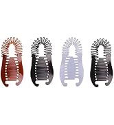 4Pcs Colorful Elongated Interlocking Plastic Banana Clip Hair Combs -Women Two Sides Hair Combs P...