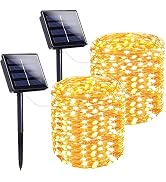 Extra-Long 144FT Solar String Lights for Outside, 2 Pack 400LED Solar Fairy Lights Outdoor, Water...