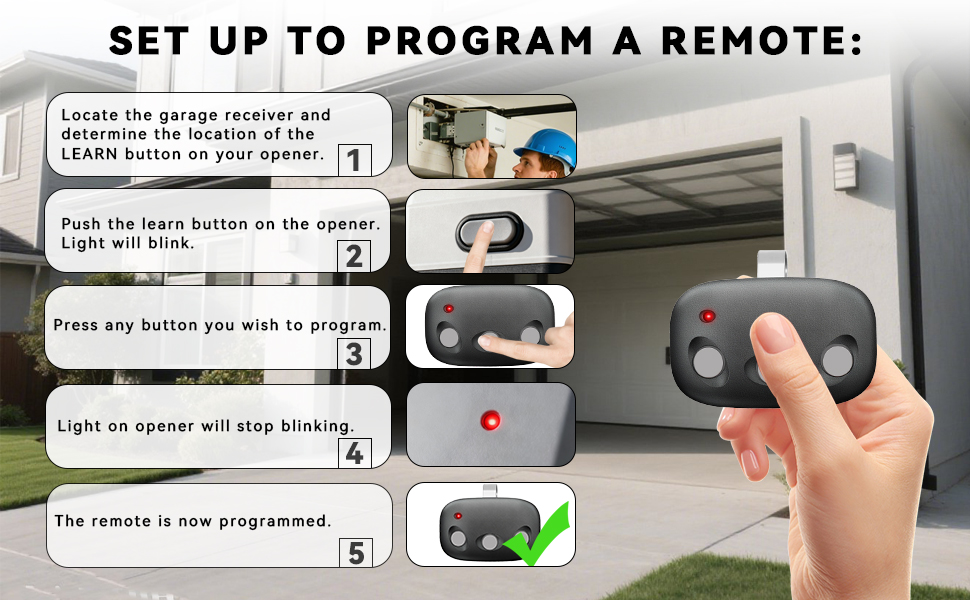 Garage Door Opener Remote for 318MHz Linear MegaCode MCT-3