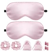 JroyJoy Silk Sleep Mask for Women - 100% Blackout, Super Soft Eye Mask for Side Sleepers, Sleepin...