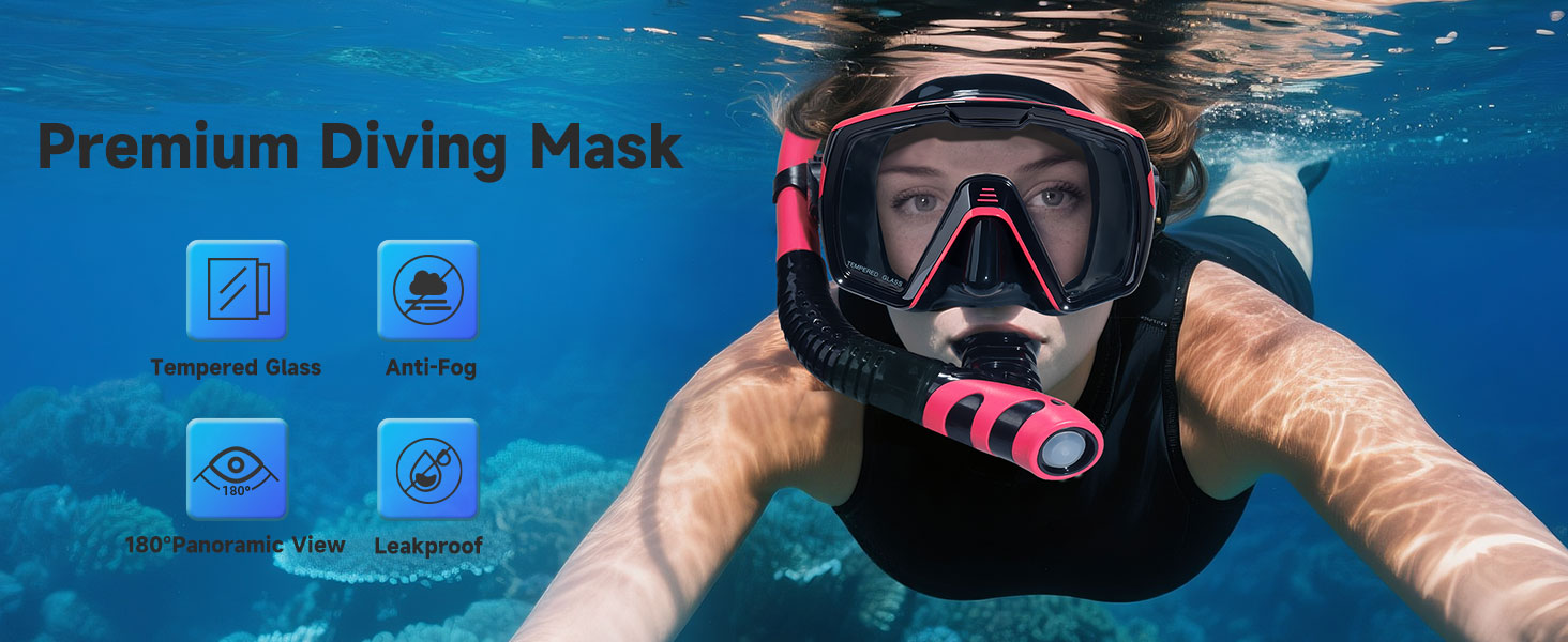 snorkel mask;snorkel;snorkel set;snorkeling gear for adults;snorkeling mask;diving goggles