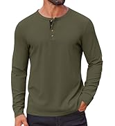 COOFANDY Mens Waffle Henley Shirts Long Sleeve Casual T-Shirt Basic Lightweight Pullover Tees