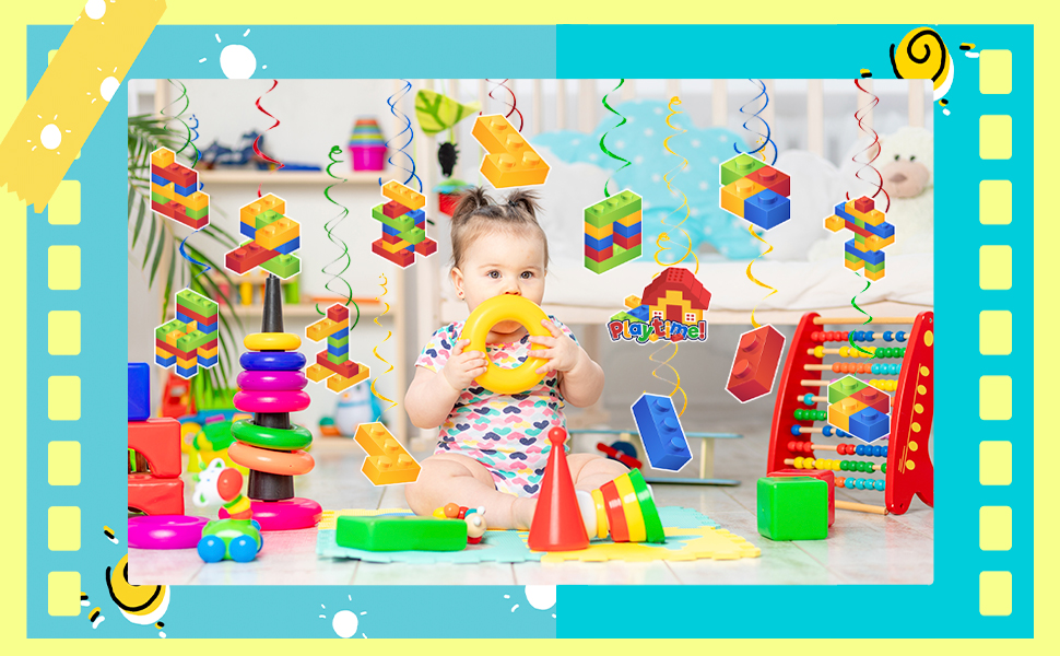 building theme hanging swirls