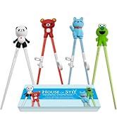 Kids Training Chopsticks for Toddlers, Kids and Adults – Removable Finger Helpers, Animal Design,...