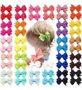 Baby Hair Clips,50 Pcs Tiny 2" Hair Bows for Girls Fully Covered Alligator Clips Hair Barrettes f...