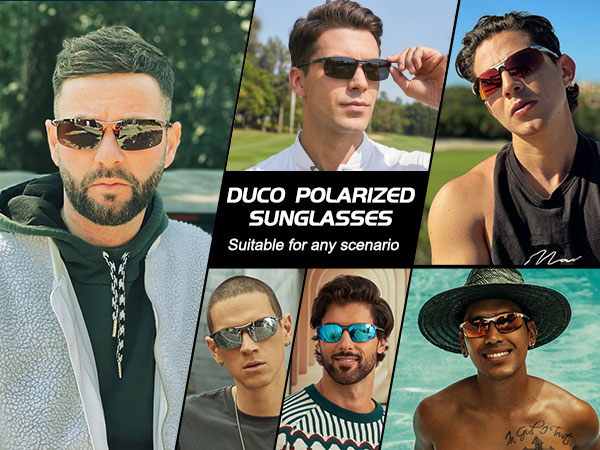 DUCO sunglasses are perfect for outdoor sports such as driving,fishing,traveling,hiking.