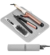 Suafrnut Oversize Silicone Heat Resistant Mat, Portable Travel Mat Cover with Velcro for Curling ...