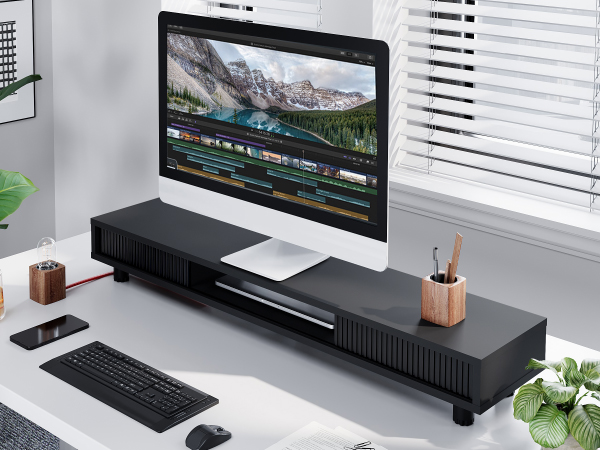 Monitor riser can help neatly arrange displays,makes the interface more intuitive