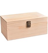 Wooden Boxes for Crafts, Natural Wooden Boxes 6.7 x 5.1 x 3.2 Inch, Reusable Wooden Boxes for Art...