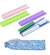 SOVQUEST Mahjong Racks with Pushers, Set of 4 Acrylic Mahjong Racks 17.5" for American Mahjong, S...