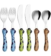 Exzact Children Flatware 6pcs Kids Silverware Stainless Steel | Dishwasher Safe BPA Free Toddler ...