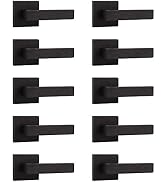Probrico 10 Pack Heavy Duty Door Leversets Flat Style, Single Side Dummy Levers, Square Non-Turni...