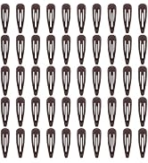 Brown Snap Hair Clips Set – 50 PCS, 2 Inch Glossy Coated Non-Slip Metal Barrettes by FLAREANN, Ne...