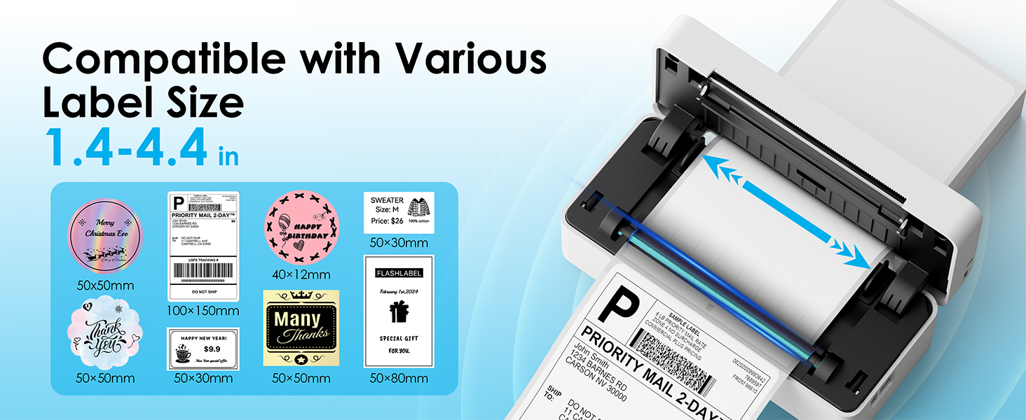 Bluetooth Thermal Shipping Label Printer, 4x6 Wireless Thermal Address Label