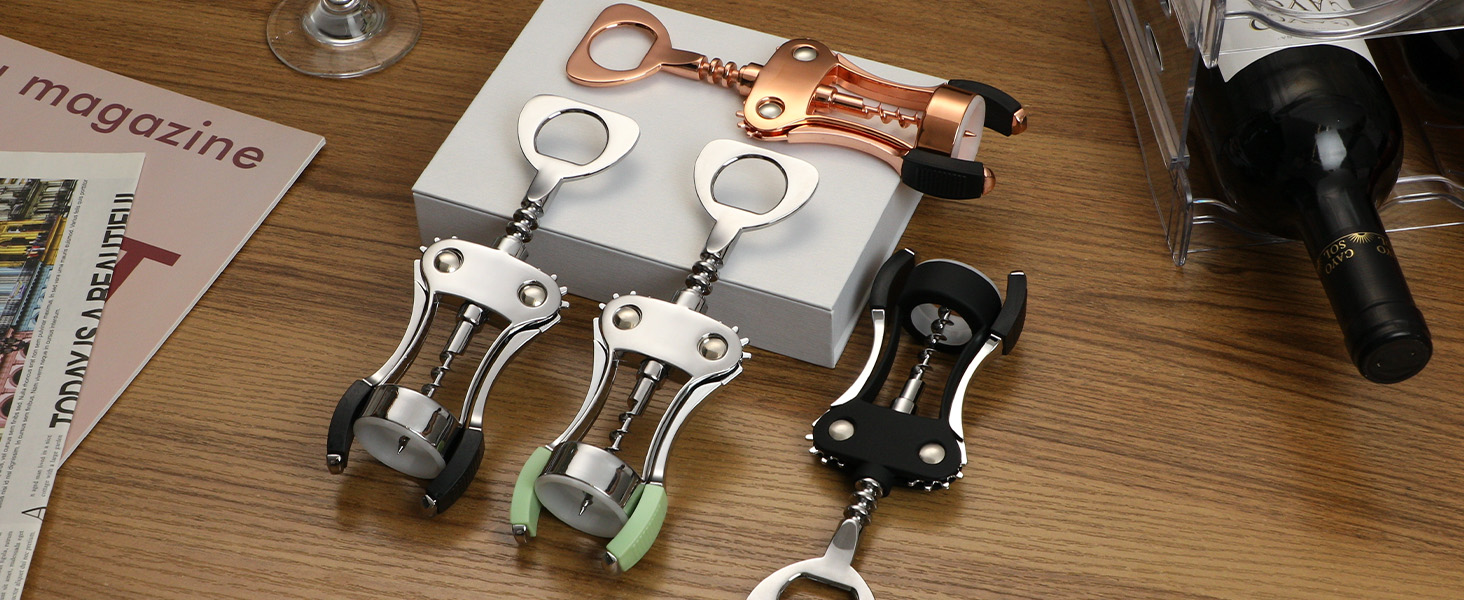 KORCCI Wine Opener, Wine Bottle Opener, Wing Corkscrew , Cork Screw Beer Opener