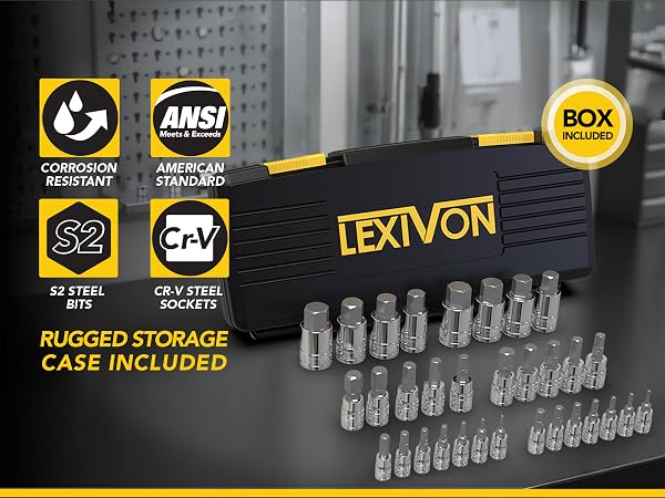 Master HEX Bit Socket Set, Premium S2 Alloy Steel